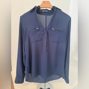Express Women's Navy Blouse